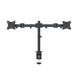 Montaje de Escritorio articulado para 2 monitores de 13 a 27" /  Soporta hasta 10 kg / Vesa 75 x 75 / 100 x 100 / Acero / Giro: 360°