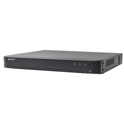 DVR 4 Megapixel / 24 Canales TURBOHD + 8 Canales IP / 2 Bahías de Disco Duro / 1 Canal de Audio / Grabacion hasta 3MP solo en 4 canales