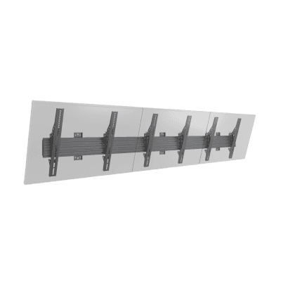 Soporte de Pared para TV / Riel Triple 400T / Capacidad 110 lbs (50 kg) / Compatible 32"-65" / VESA 100x100-600x400 mm / Ajuste Ángulo 5°-15° / Montaje Profesional