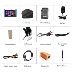 Tester de Video Profesional | Pantalla 7"|  Prueba IP/HD/Analógicas | TVI/CVI/AHD/CVBS | IP ONVIF | 4K/8K | H.264/H.265 | HDMI | PTZ | Scanner IP | TDR | Salidas 12V/24V/PoE | Activación Simultanea.