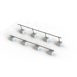 Sistema de Montaje Solar VEKTOR21 / Estructura Ajustable Aluminio AL6005-T5 / Patas Frontales y Ajustables / Bases Cemento Personalizables / Ángulos 10°-30° / Torque 11-13 Nm