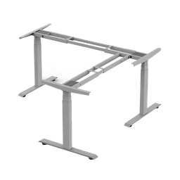 Base de Escritorio Motorizado Profesional Tipo L (3 Columnas) / Altura Ajustable 60-125cm / Estructura Estable / Funcionamiento Suave / 4 Preset de Posiciones / Color Gris / Soporta hasta 150Kg de carga 