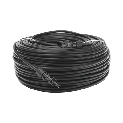 Cable Fotovoltaico 100 m, Negro, Calibre 10 AWG con Terminales MC4 en Ambos Extremos