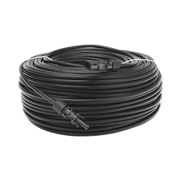 Cable Fotovoltaico 100 m, Negro, Calibre 10 AWG con Terminales MC4 en Ambos Extremos