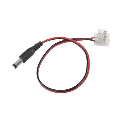 Cable de Alimentación con Conector Macho a Bloque de Terminal Atornillable / Calibre 18 AWG / Longitud  28.5 cm / Ideal para alimentacion de Cámaras.