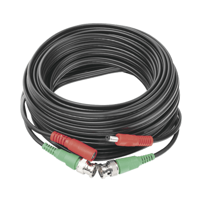 Cable coaxial ( BNC RG59 ) + Alimentación / SIAMÉS / 10 Metros / Aleación Cobre + Aluminio CCA / Para Cámaras 4K  / Uso interior y exterior