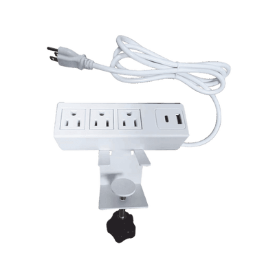 Tomacorriente para Escritorio / Cuenta con Bracket Ajustable a Diferentes Grosores / 3 Contactos 110VCA / 2 Contactos para Carga USB ( 1 contacto USB-A + 1 contacto USB-C ) 