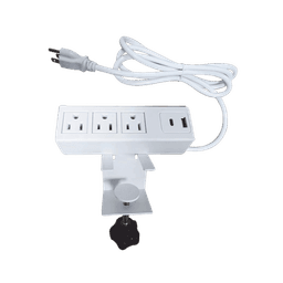 Tomacorriente para Escritorio / Cuenta con Bracket Ajustable a Diferentes Grosores / 3 Contactos 110VCA / 2 Contactos para Carga USB ( 1 contacto USB-A + 1 contacto USB-C ) 