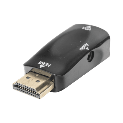 Adaptador (Convertidor) HDMI a VGA  / HDMI Macho a VGA Hembra / Resolución 1920x1080 @ 60Hz  / Adaptador de Audio de 3.5 mm / Chapado en Níquel