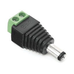 Adaptador Macho Tipo Jack de 3.5 mm Polarizado de 12 Vcc / Terminales Tipo Tornillo / Polarizado (+/-) / Ideal para Cámaras de Video Vigilancia. 