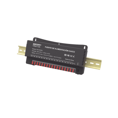 Fuente de Poder  / Para 16 Cámaras / Ajustables a 12 o 13.5 o 15 Vcc / 16 Amperes / Instalación en Pared.