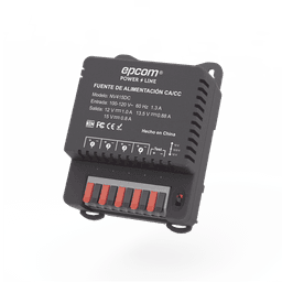 Fuente de Poder / Para 4 Cámaras / Ajustables a 12 o 13.5 o 15 Vcc / 4 Amperes / Instalación en Pared.