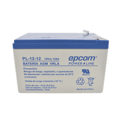 Batería 12 Vcc / 12 Ah / UL / Tecnología AGM-VRLA / Para uso en equipo electrónico Alarmas de intrusión / Incendio/ Control de acceso / Video Vigilancia / Terminales F2 / Cargador recomendado CHR-80. 