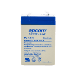 Batería 6 Vcc / 4.5 Ah / UL / Tecnología AGM-VRLA / Para uso en equipo electrónico Alarmas de intrusión / Incendio/ Control de acceso / Video Vigilancia / Terminales F1.