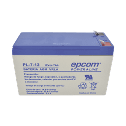 Batería 12 Vcc / 7 Ah / UL / Tecnología AGM-VRLA / Para uso en equipo electrónico Alarmas de intrusión / Incendio/ Control de acceso / Video Vigilancia / Terminales F1 / Cargador recomendado CHR-80.