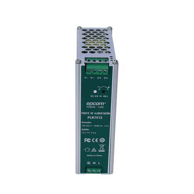 Fuente de alimentación /Entrada: 100-240 Vac /Salida: 12 Vcc / 6.3 A / 75 W / din rail