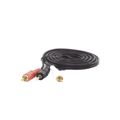 Convertidor 3.5mm Estéreo a 2 RCA Macho 1.83m | para Aplicaciones de Audio | Compatible con Amplificadores VSSL y Epcom ProAudio