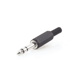 Conector macho de 6,3 mm con funda de plastico (estereo) 