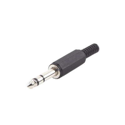 Conector macho de 6,3 mm con funda de plastico (estereo) 