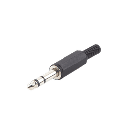 Conector macho de 6,3 mm con funda de plastico (estereo) 