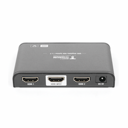 Divisor (Splitter) HDMI 4K de 1 Entrada a 2 Salidas (Simultaneas) / Soporta 4K×2K / Ajuste de resoluciones EDID / HDR / HDMI 2.0 /  HDCP 2.2  / Soporta formatos de Audio Dolby Digital / Longitud del cable de entrada y salida ≤10m.