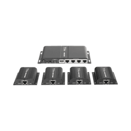 Kit Divisor y Extensor HDMI (Extender Splitter)  / Divide 1 Fuente HDMI a 4 Pantallas / Extiende la señal HDMI hasta 40 m / Resolución 1080P @ 60 Hz / Cat 6/6a/7 / Cero Latencia / Salida Loop en el Tx / IR / Alimente solo el Tx (PoC).