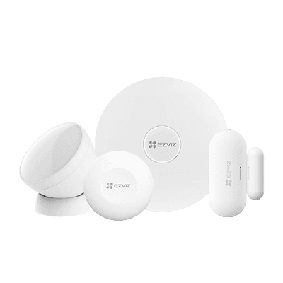 Kit de Alarma Inalambrico / Incluye: 1 Hub, 1 Sensor PIR, 1 Contacto Magnético y 1 Smart Boton / Configuración y Visualización por App Móvil EZVIZ / Protocolo Zigbee