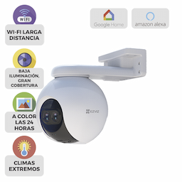  PT IP 2 Megapíxel / Wi-Fi / Detección Humana / Lente Dual / Visión Nocturna en Color / Cobertura Visual 360° / Notificación Push  / Ranura para Memoria 512 GB