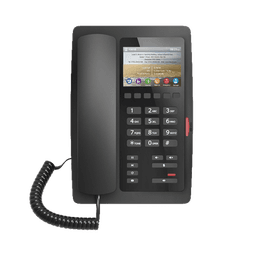 (H5 Color Negro) Teléfono IP Hotelero de gama alta, pantalla LCD de 3.5 pulgadas a color, 6 teclas programables para servicio rápido (Hotline), PoE 