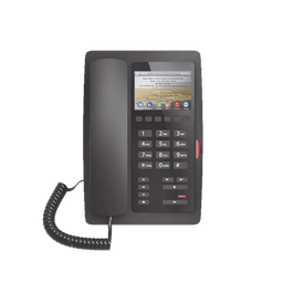 (H5 Color Negro) Teléfono IP Hotelero de gama alta, pantalla LCD de 3.5 pulgadas a color, 6 teclas programables para servicio rápido (Hotline), PoE 