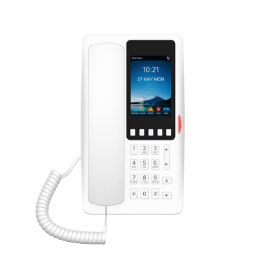 Teléfono IP Wi-Fi Hotelero con PoE, Puerto USB de Carga y Pantalla LCD de 3.5"