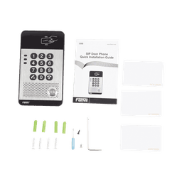 Audio Portero IP con 2 líneas SIP, relevador integrado, teclado numérico y lectora de tarjetas RFID para control de acceso, PoE