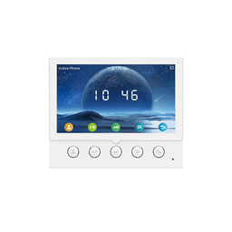 Monitor IP/SIP para interior, Wi-Fi, pantalla a color de 7", audio de 2 vías, PoE, 8 interfaces de entrada de alarma.