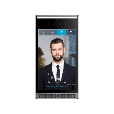 Videoportero IP SIP con Reconocimiento Facial, 8" IPS, 10,000 rostros, anti-suplantación, IP66/IK07, PoE