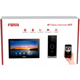 Kit Videoportero IP Fanvil VIK-01, Estación Interior SIP i504W + Frente de Calle i60, Llamadas HD, Desbloqueo Remoto, App Fanvil Link, Wi-Fi 2.4G/5G, PoE