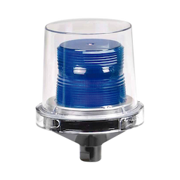 Luces estroboscópicas para lugares peligrosos Electraray® , Homologado UL y cUL para Clase I, División 2, Grupos A, B, C y D; Clase II, División 2, Grupos F y G; Clase III , 12-24 VCD, color Azul, parpadeo predeterminado