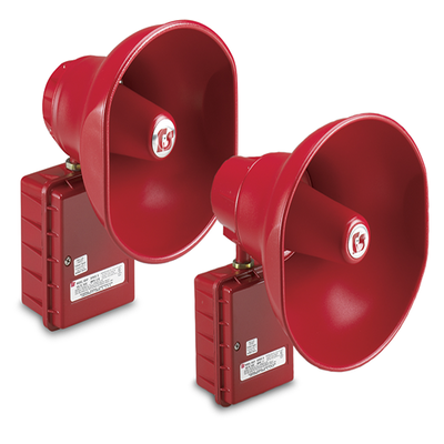 Altavoz amplificado, 15W, Aprobado por CSFM y Listado contra incendios UL, 24 VCD, Color Rojo