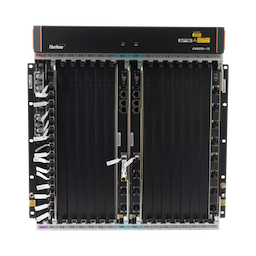 OLT Carrier Class Modular GPON, 14 Ranuras de Servicio, Incluye 1 Tarjeta de Servicio, Doble fuente -48Vcc, 11 UR, Gestión por UNM2000, CLI