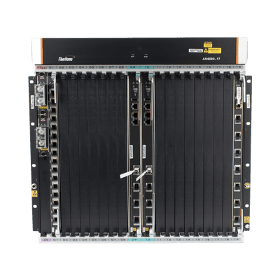 OLT Carrier Class Modular GPON, 16 Ranuras de Servicio, Incluye 1 Tarjeta de Servicio, crecimiento hasta 256 puertos GPON o 128 XGPON, Gestión por UNM2000, CLI