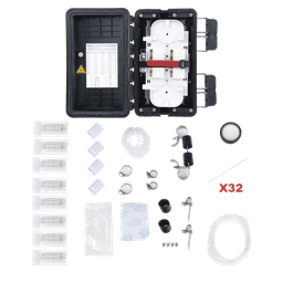 Caja de Distribución de Fibra Óptica, Hasta 96 Empalmes, Exterior IP65, Color Negro