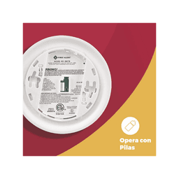 Detector de Humo Autónomo, No Requiere Panel, Batería Sellada de Litio por 10 años, Sensor por Ionización, Sin cableado
