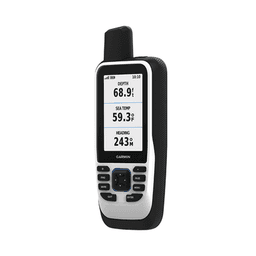 GPS portátil GPSMAP 86s con mapa base precargado, incluye batería interna recargable.