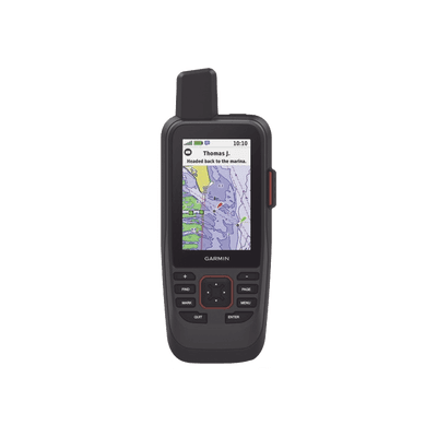 GPS portátil GPSMAP 86sci con mapa BlueChart® g3, comunicación satelital InReach, incluye batería interna recargable.