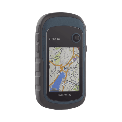 GPS portátil eTrex22x con mapa base precargado, almacena hasta 2000 puntos de interés, e incluye función de cálculo de áreas.