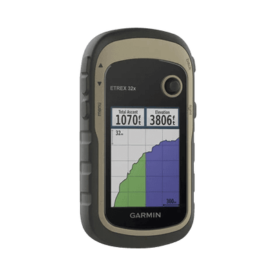 GPS portátil eTrex 32x con memoria interna de 8 GB, pantalla de 2.2" a color, con mapa topográfico de carreteras y senderos incluido.