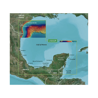 Mapa VUS032R Sur del Golfo de México.