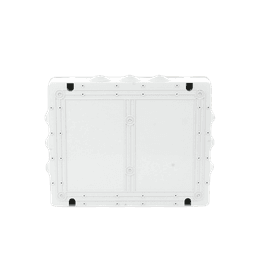 Caja de derivación de PVC Auto-extinguible con 12 entradas, tapa atornillada, 380x300x120 MM, Para Exterior (IP55)