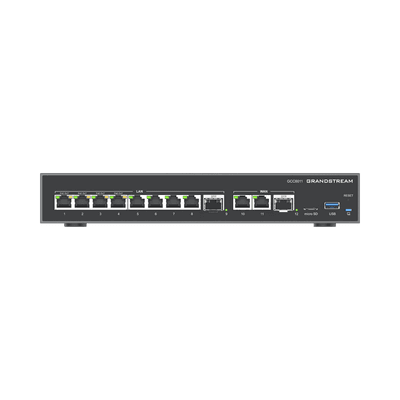 4 en 1: Firewall, Router, PBX IP, Switch 10 Puertos Gigabit (4 PoE) + 2 Puertos SFP 2.5 Gigabit