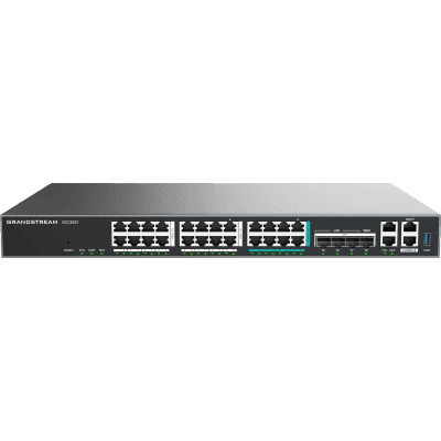 Router Todo-en-Uno GCC6021 con PBX de 50 Extensiones + Firewall + VPN + Switch de 16 Puertos GbE + 4x SFP+ 10 GbE y 8x 2.5 GbE / Gestión en la Nube con GDMS