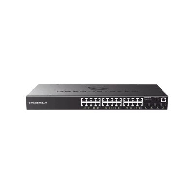 Switch Gigabit Administrable / 24 puertos 10/100/1000 Mbps + 4 Puertos SFP Uplink / Compatible con GWN Cloud.